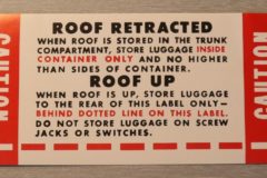 Stowage Instruction Dekal Ford Skyliner 1957-59