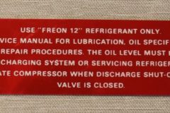 Air Cond. Charge Dekal Ford 1957-60