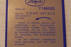Air Cond. Compressor Dekal Ford 1960-61