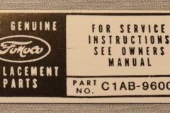 Luftrenar Dekal Ford 1961