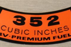 Luftrenar Dekal Ford 352-4V 1961-65