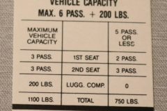 Tire Pressure Dekal Mopar B-Body 383,440 1969