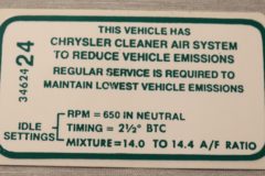 Emission Dekal Mopar 383-2V A/T före 1-1 1970