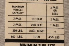 Tire Pressure Dekal Mopar 1970