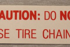 Space Saver Chain Warning Dekal Mopar 1970-74