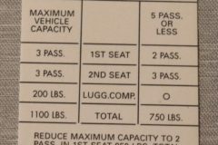 Tire Pressure Dekal B-Body 1971