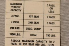 Tire Pressure Dekal Dart, Demon, Duster, Valiant 1971