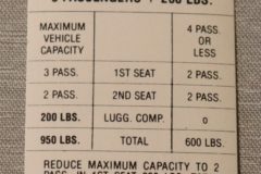 Tire Pressure Dekal Mopar E-Body 735x14 1971-74