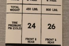 Tire Pressure E-Body Dekal 1974