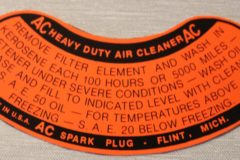 Heavy Duty Oil Bath Dekal Mopar 1935-37