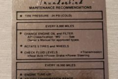 Tire Pressure Dekal T-Bird 1962-63