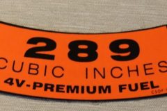 Luftrenar Dekal Ford 289-4V 1964-66