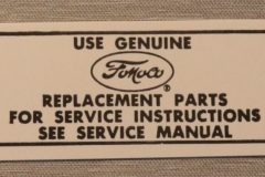 Service Instruction Dekal Fairlane, Torino 1965-75