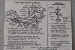 Jack Stowage Instruction Dekal Ford Galaxie, LTD 1967