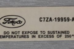 Air Cond. Dryer Dekal Fairlane, Falcon, Mustang 1967-68