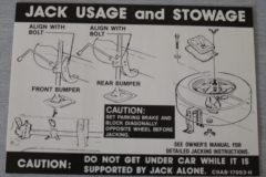 Jack Instruction Dekal Ford Conv. 1968-70