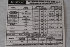 Däcktrycks Dekal Late Mustang 1970