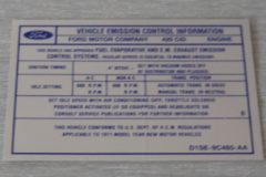 Emission Dekal Ford, T-Bird 429 AT 1971