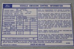 Emission Dekal Ford 302 A/T 1973