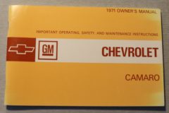 Instruktionsbok, Camaro 1971