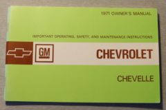 Instruktionsbok, Chevelle 1971