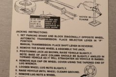 Jack Instruction Lincoln 1973