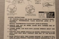 Jack Instruction Mustang 1974-75