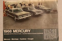 Försäljningsbroschyr Mercury 1968