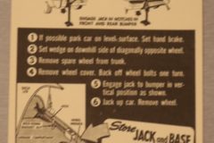 Jack Instruction Dekal Chrysler 1958