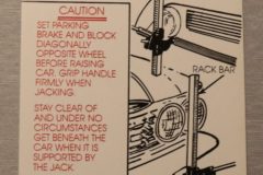 Jack Instruction Oldsmobile 1960