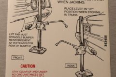 Jack Instruction Cutlass 422 F85 1964