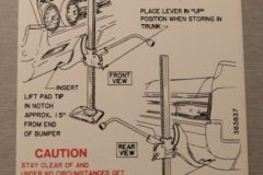 Jack Instruction Oldsmobile 1964