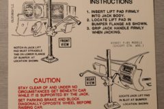 Jack Instruction Cutlass 442 F85 1971