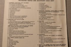 New Vehicle Insp. Sheet Pontiac 1975