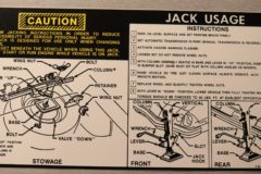 Jack Instruction (Reg. Tire) Camaro 1976-77