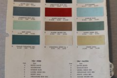 Färgkarta Ford, Falcon 1961