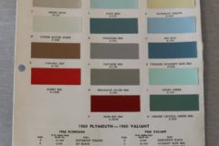 Färgkarta Plymouth, Valiant 1960