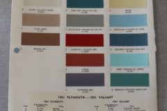 Färgkarta Plymouth, Valiant 1961