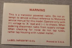 Radio Dekal 1957-59 Ford