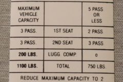Tire Pressure Dekal 1970 Mopar B-body